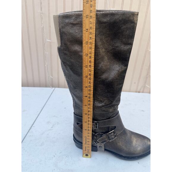 Nordstrom Women's Metallic Leather Harness Riding boots Sz 7.5 - Picture 7 of 8